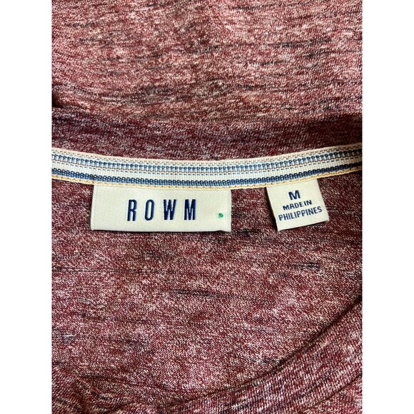 ROWM Mens Henley T-Shirt Medium Red Heathered Buttons Pocket Gorpcore - Picture 3 of 7